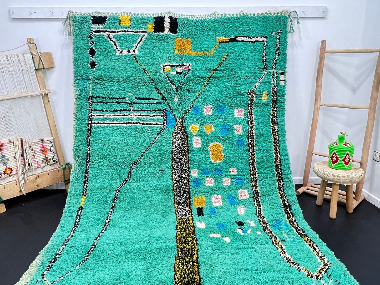 Luxury Wool & Cotton Handmade Rug – Earthy Boho Vibes