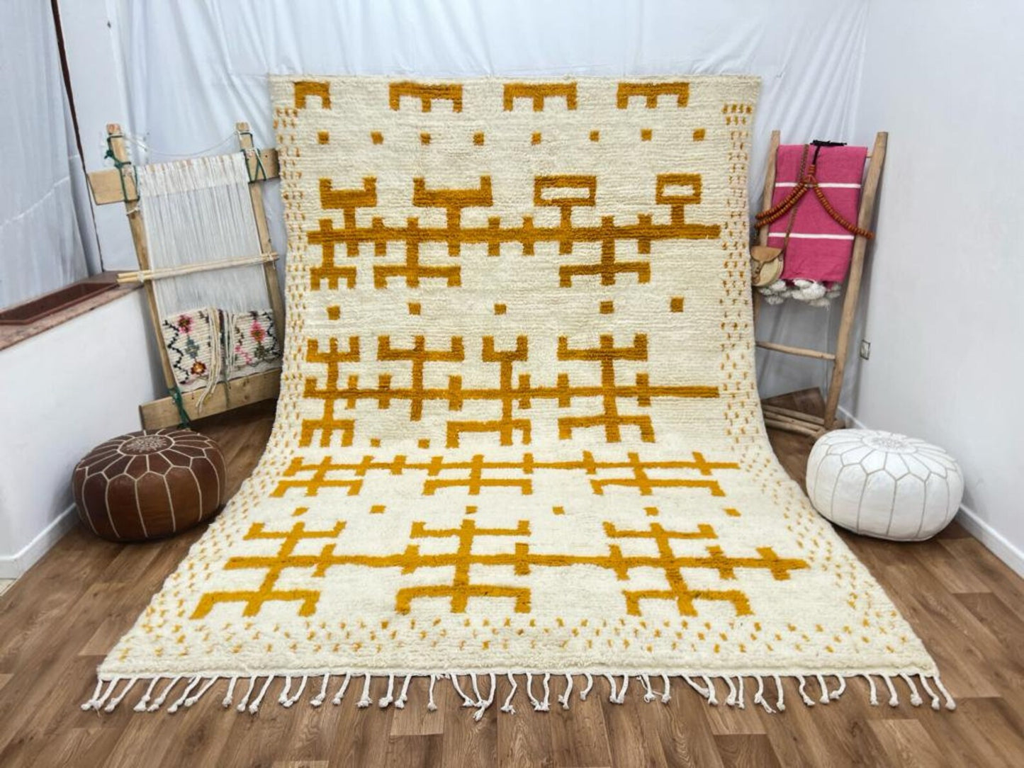 Handmade Abstract Pattern Rug – Modern Artisan Design