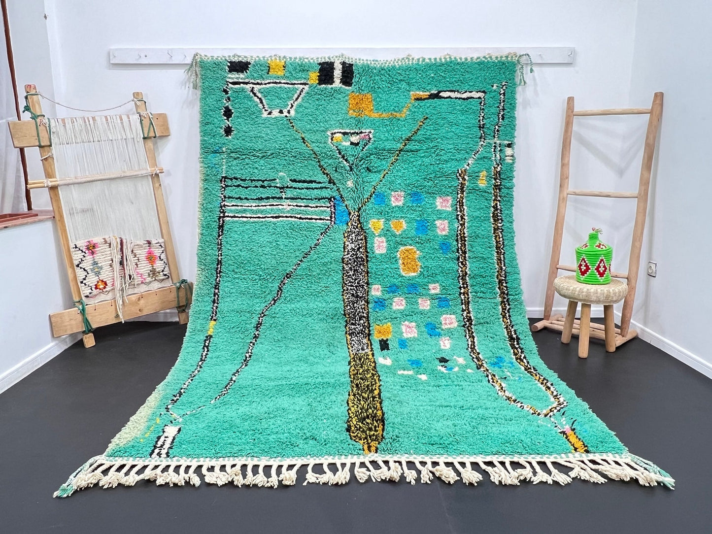 Luxury Wool & Cotton Handmade Rug – Earthy Boho Vibes