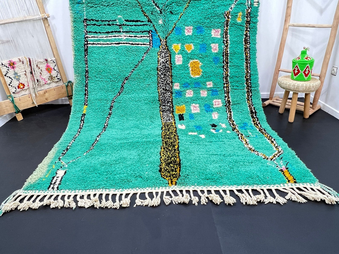Luxury Wool & Cotton Handmade Rug – Earthy Boho Vibes