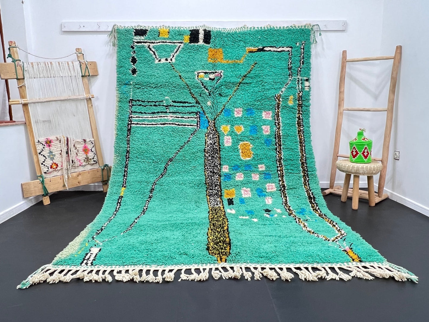 Luxury Wool & Cotton Handmade Rug – Earthy Boho Vibes