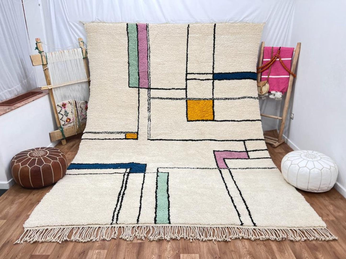 Rustic Handwoven Rug – Eco-Friendly & Timeless Charm