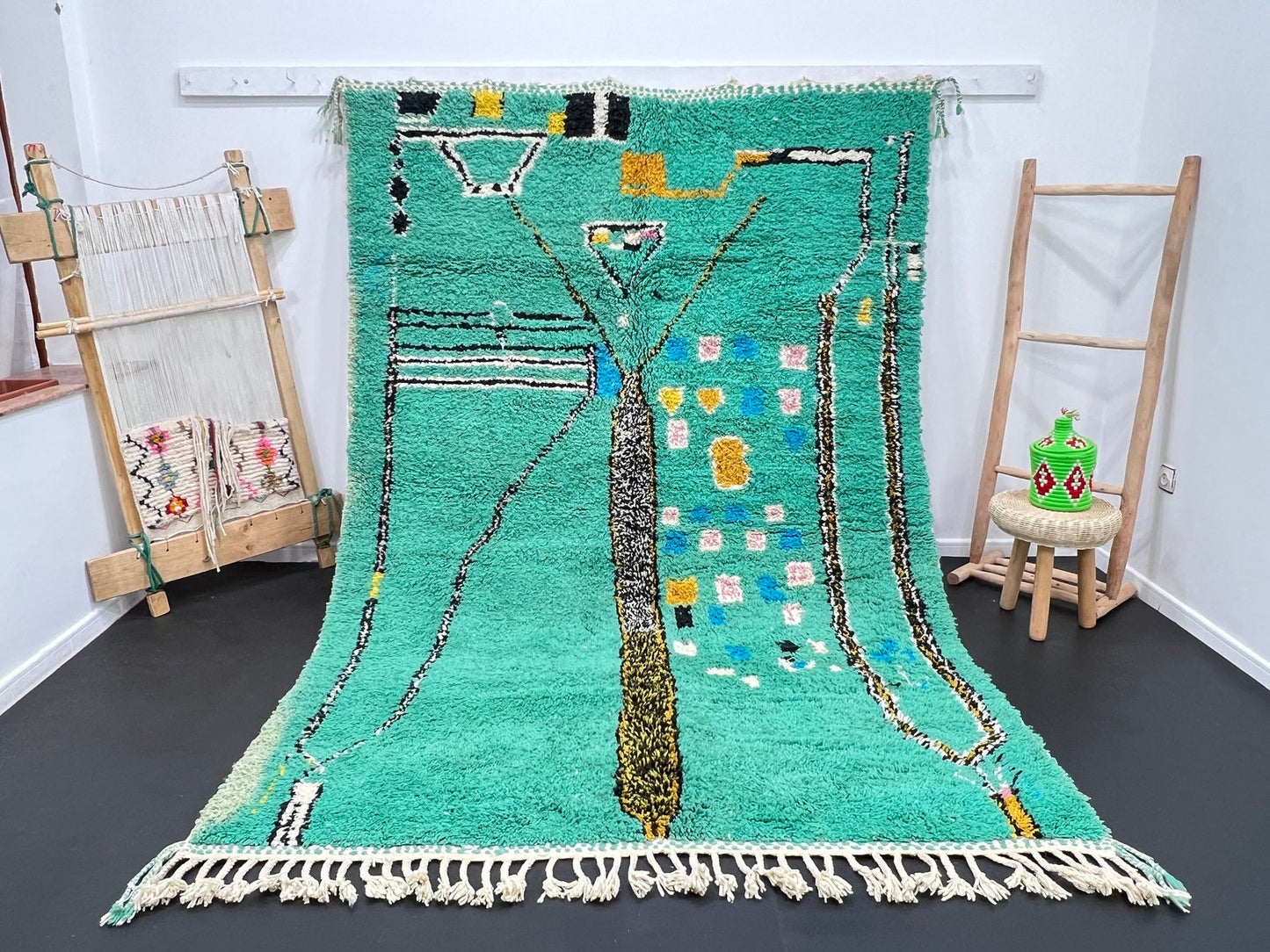 Luxury Wool & Cotton Handmade Rug – Earthy Boho Vibes