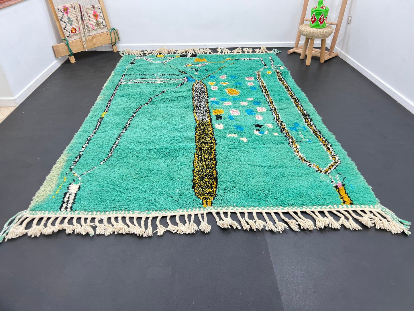 Luxury Wool & Cotton Handmade Rug – Earthy Boho Vibes