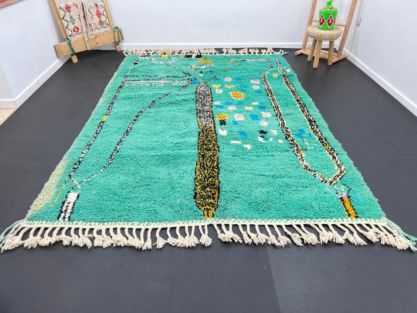 Luxury Wool & Cotton Handmade Rug – Earthy Boho Vibes