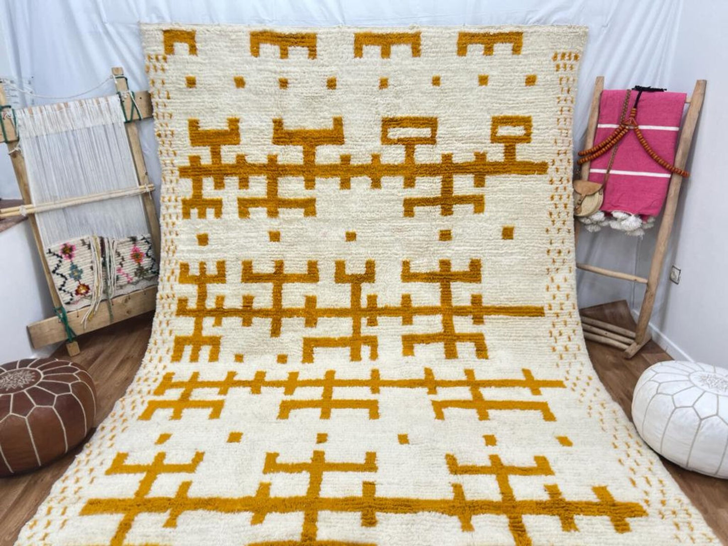 Handmade Abstract Pattern Rug – Modern Artisan Design