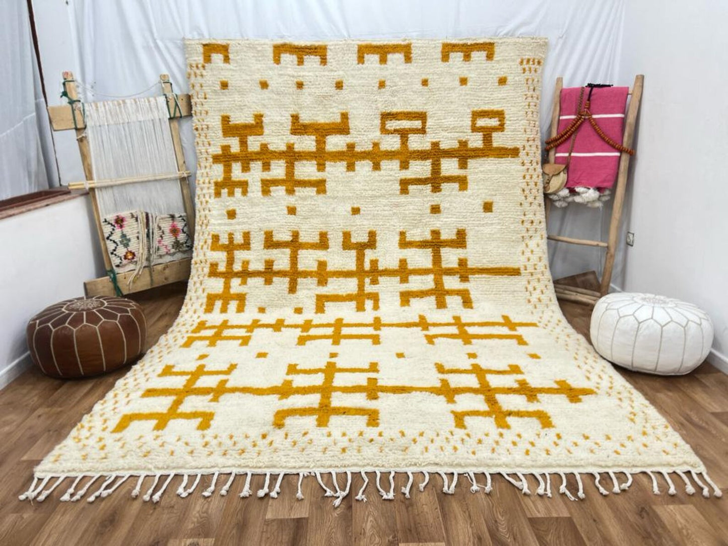 Handmade Abstract Pattern Rug – Modern Artisan Design