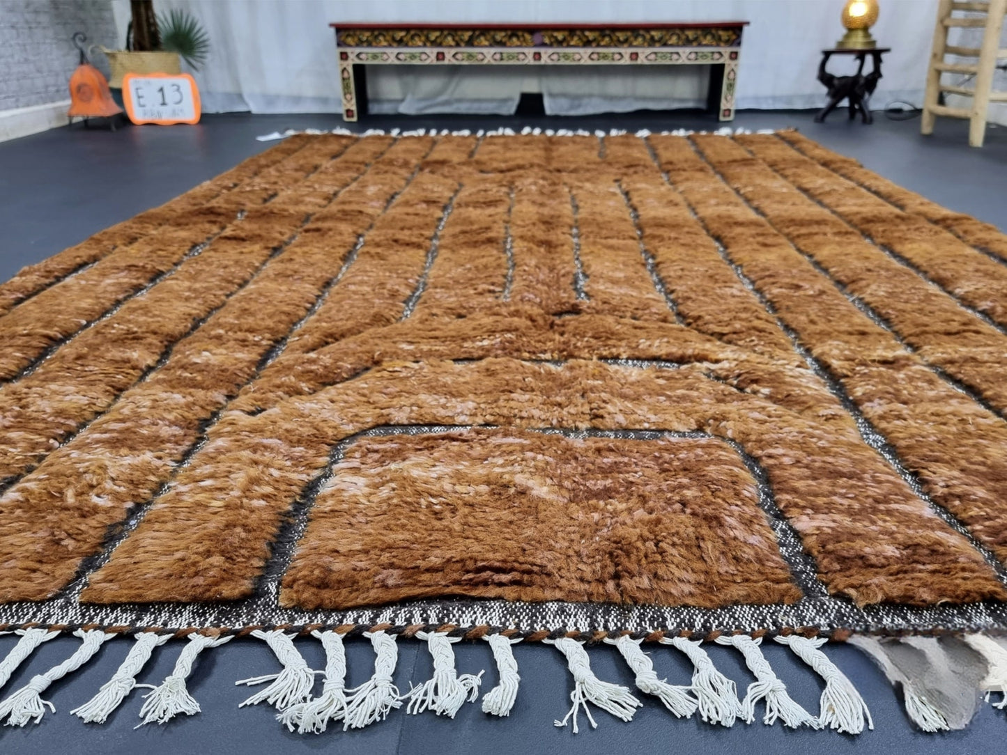 Boho Handmade Rug – Natural Wool, Neutral Tones