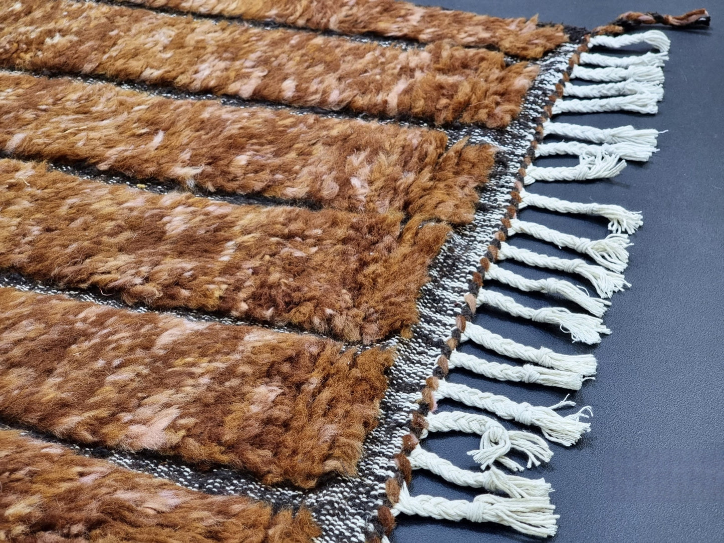 Boho Handmade Rug – Natural Wool, Neutral Tones