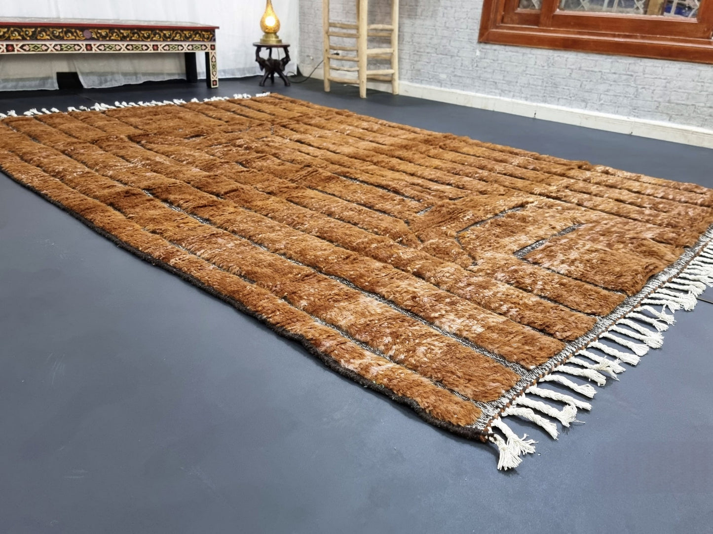 Boho Handmade Rug – Natural Wool, Neutral Tones