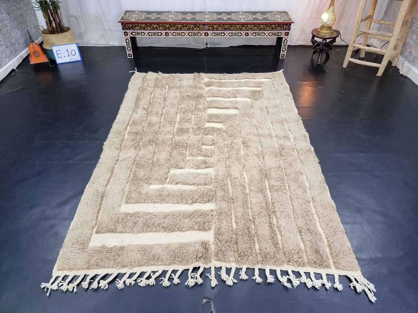 Handcrafted Bohemian Area Rug – Natural Textures & Warm Colors